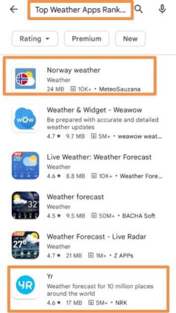 norway weather app
